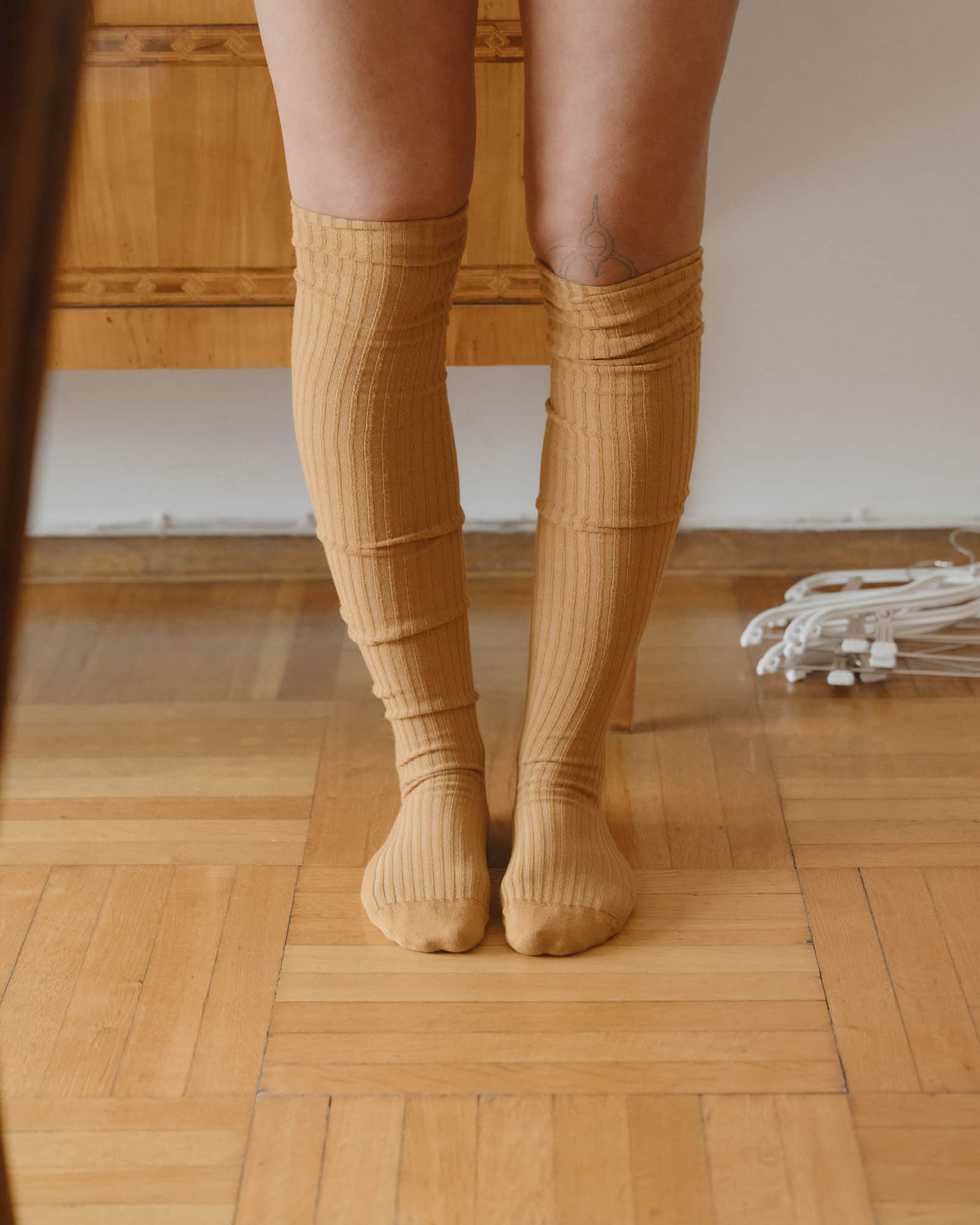 BASERANGE Socks Rib Overknee Socks