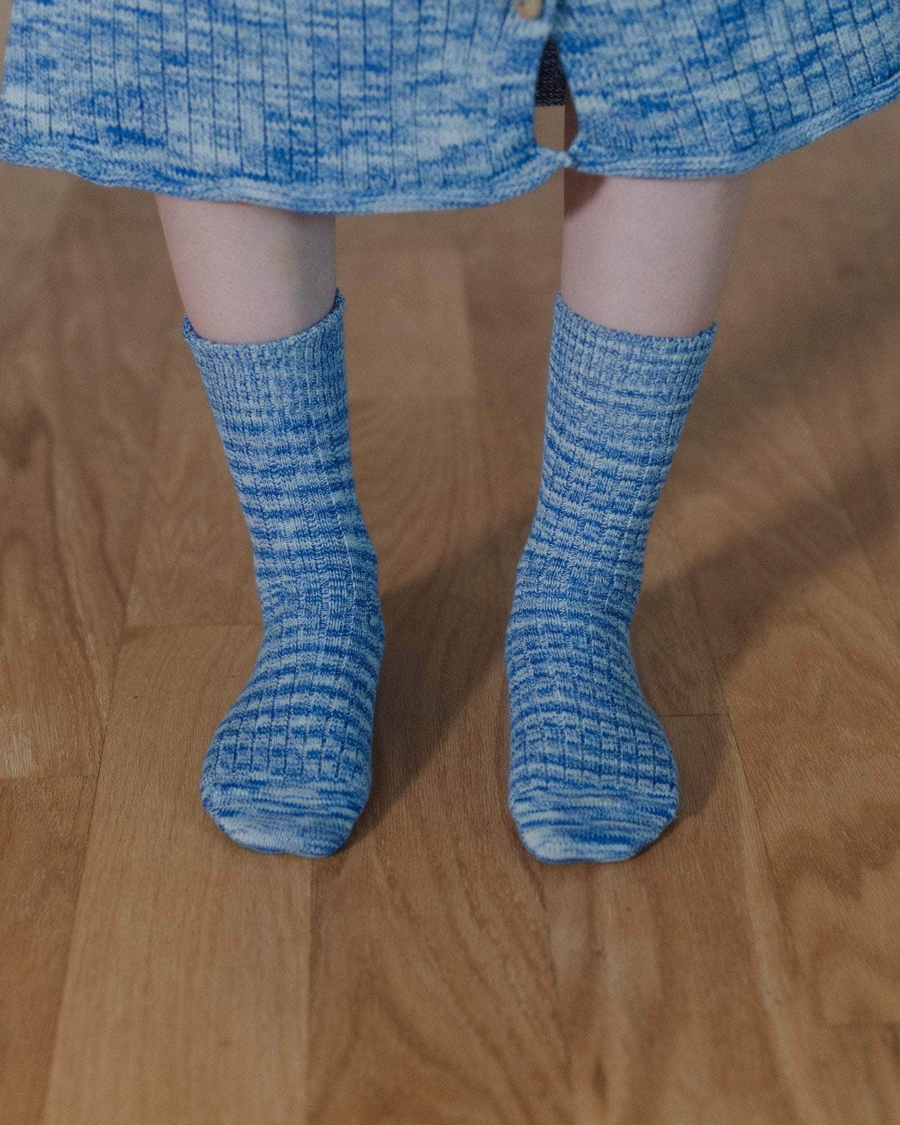 baserange Chaussettes mi-hautes twist - Coton biologique côtelé