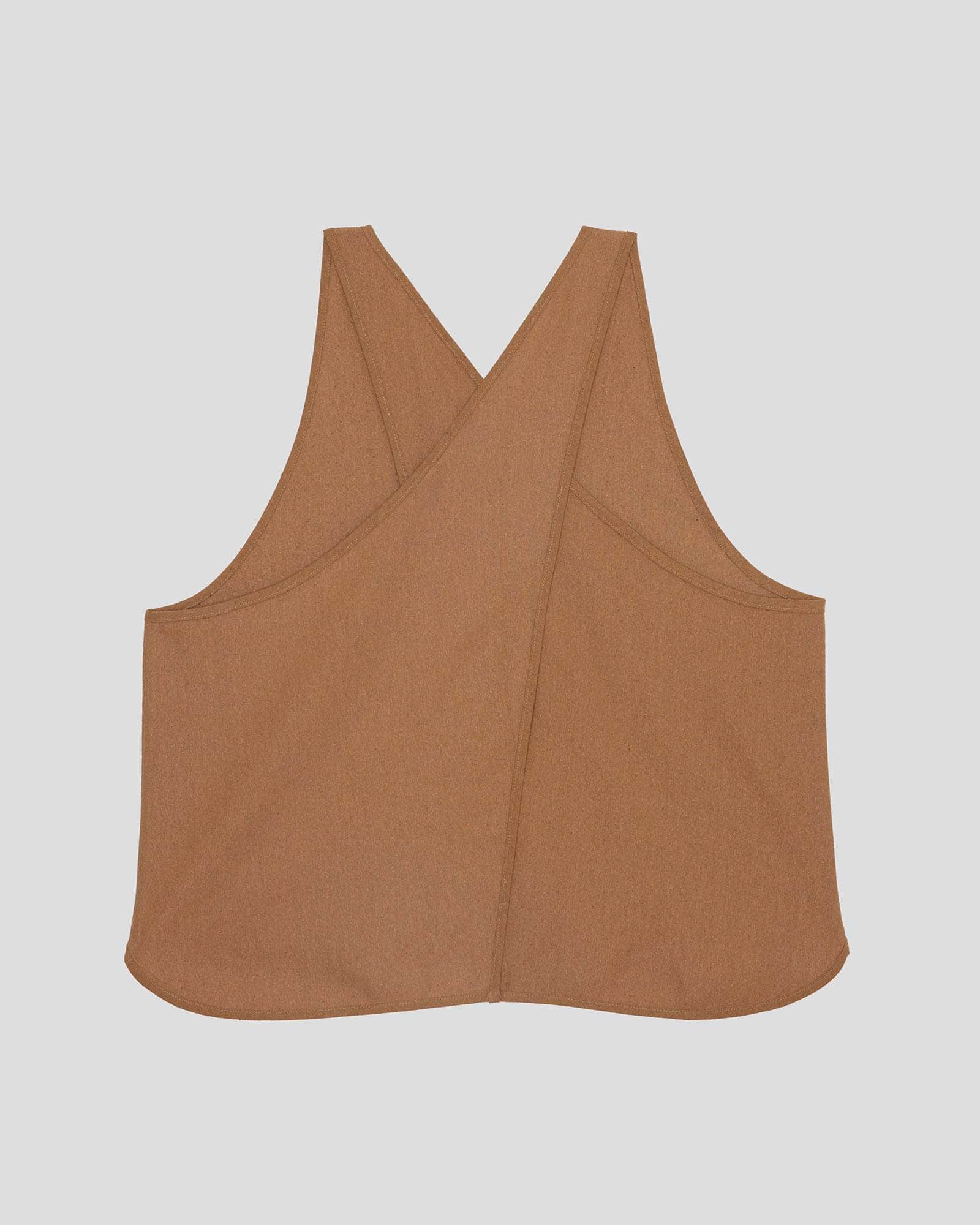Apron トップ in Bath brown | 野生 シルク | Baserange