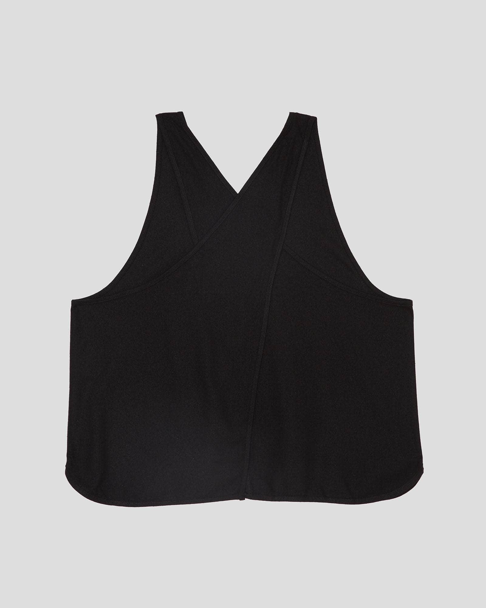 Apron Top in Black | Wild silk | Baserange