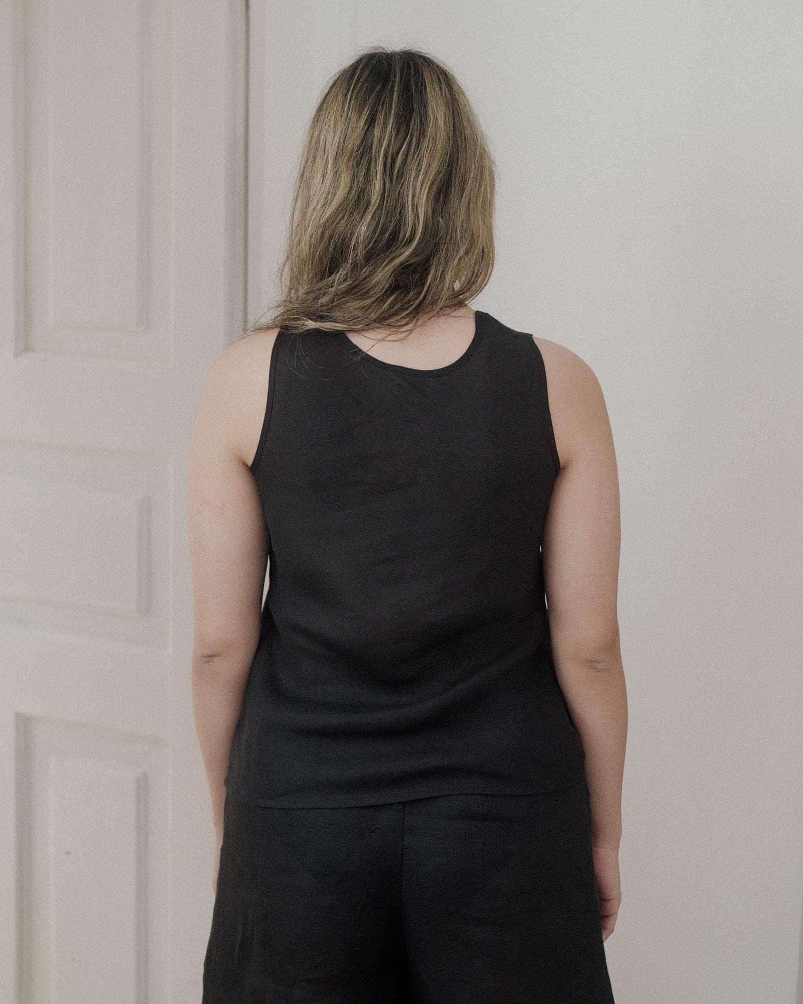 Dydine Tank Heart in Black | Fine linen | en | Baserange