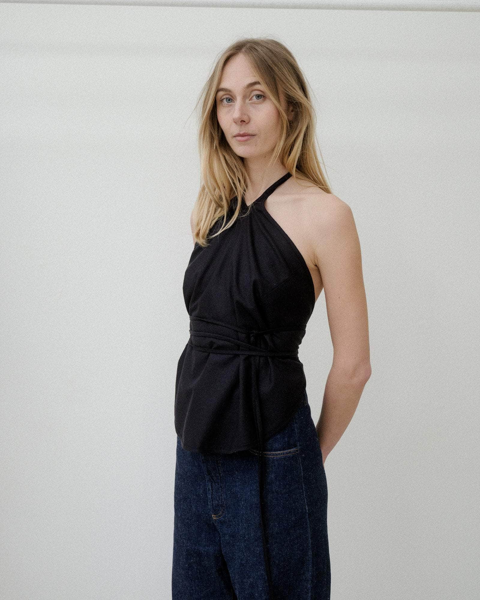 Mar Top in Black | Wild silk | Baserange