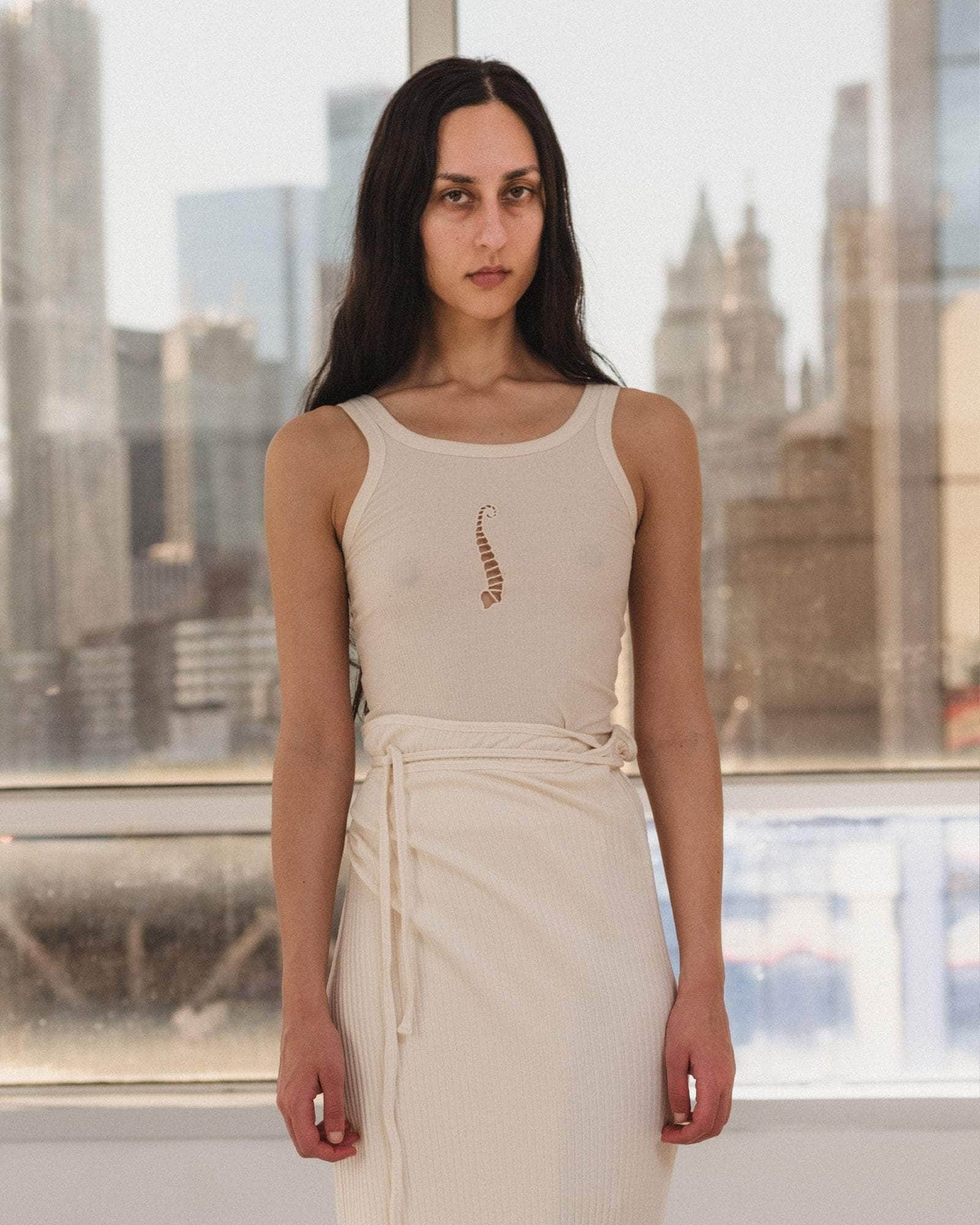 baserange Débardeur tower - Fin coton biologique côtelé