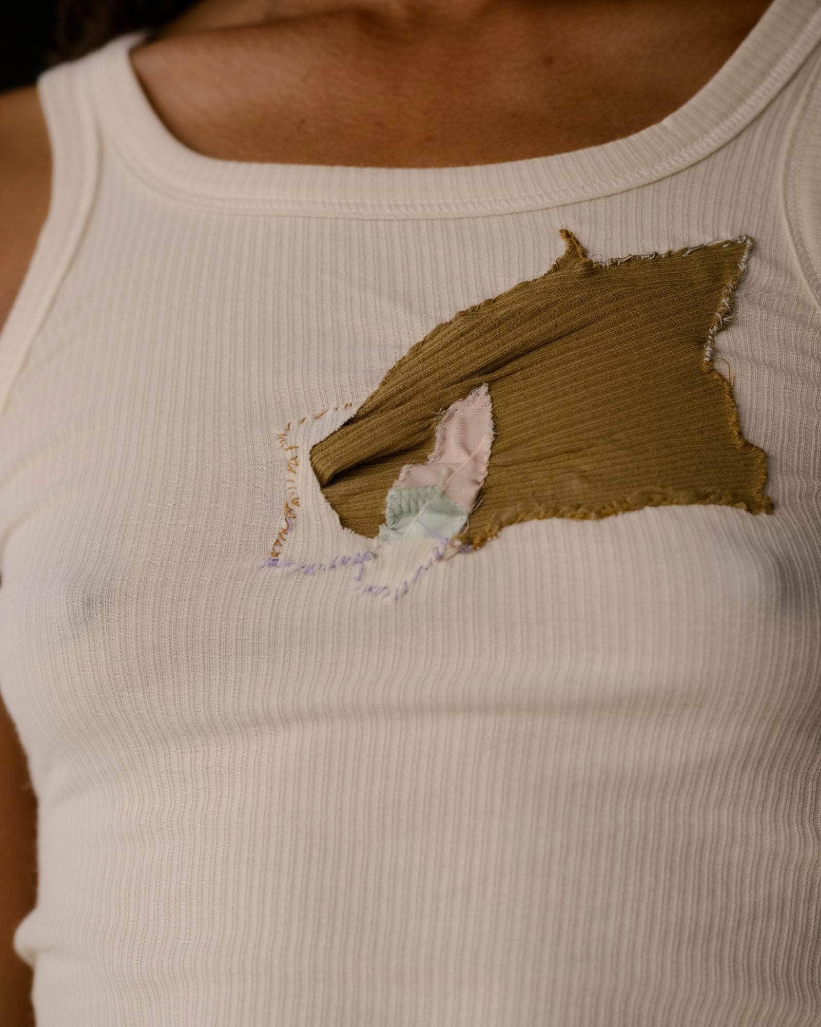 BASERANGE Tanks ECRU / M Repair Cord Tank No.123