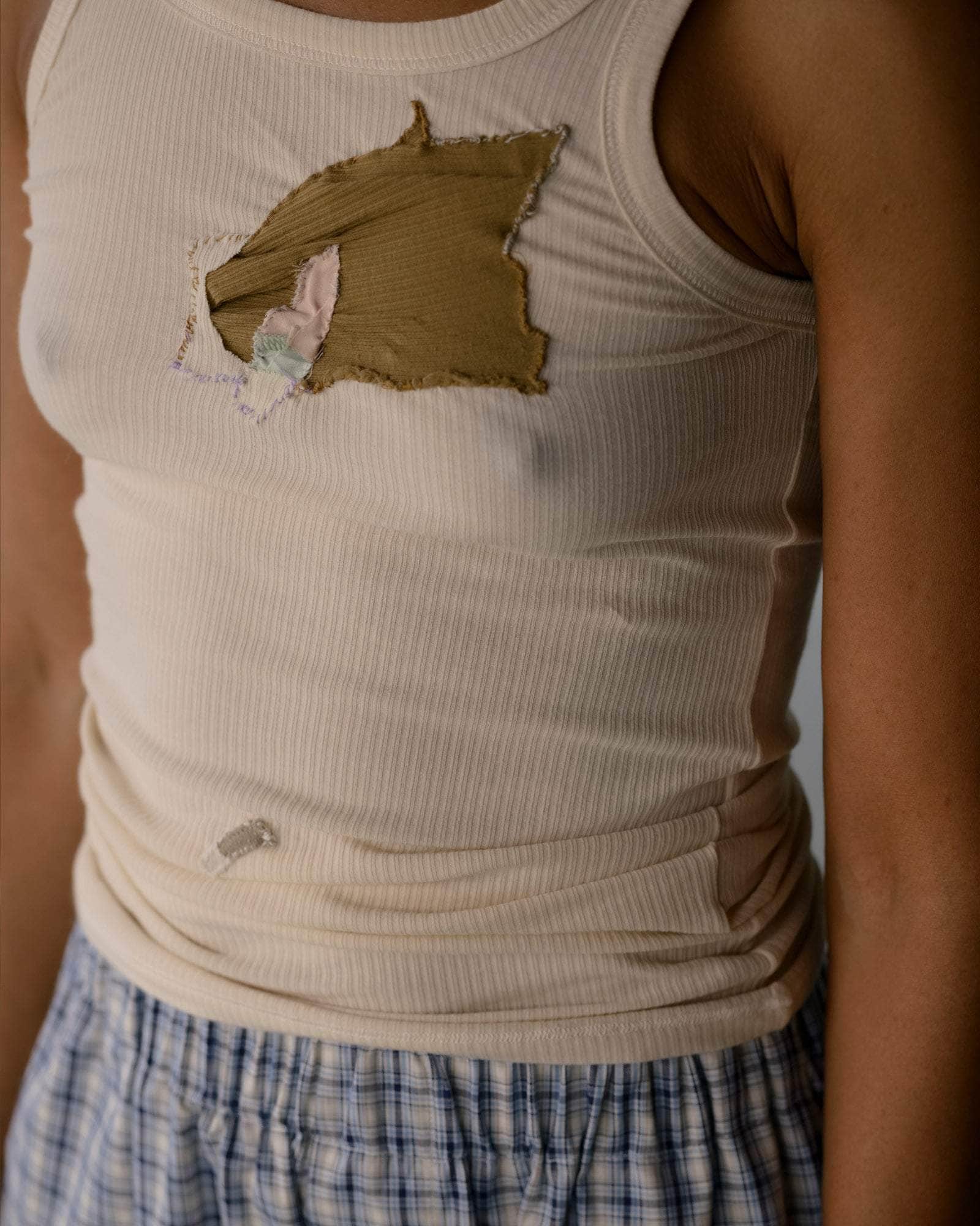 BASERANGE Tanks ECRU / M Repair Cord Tank No.123