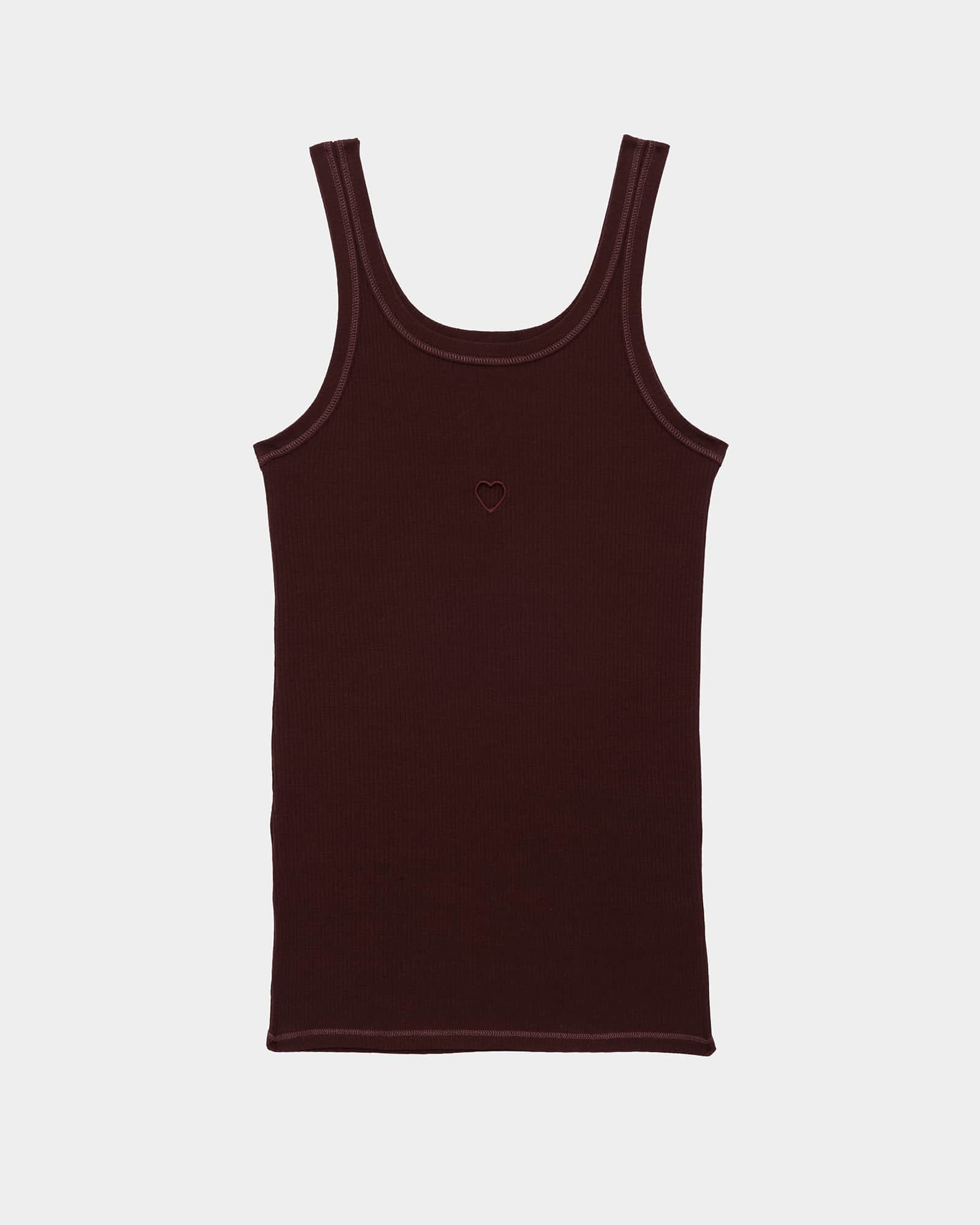 Heart Tank in Nara red | Organic cotton rib | Baserange