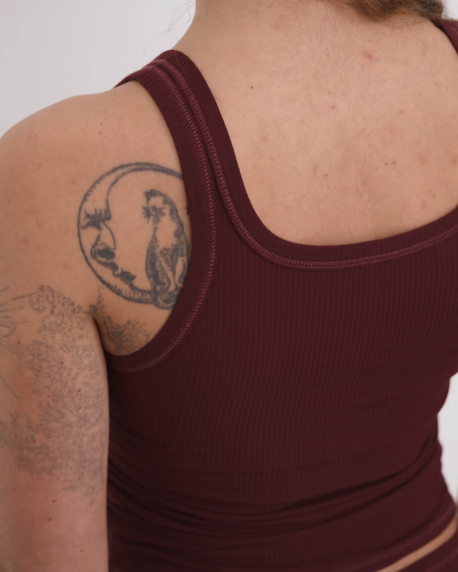 Heart Tank in Nara red | Organic cotton rib | Baserange