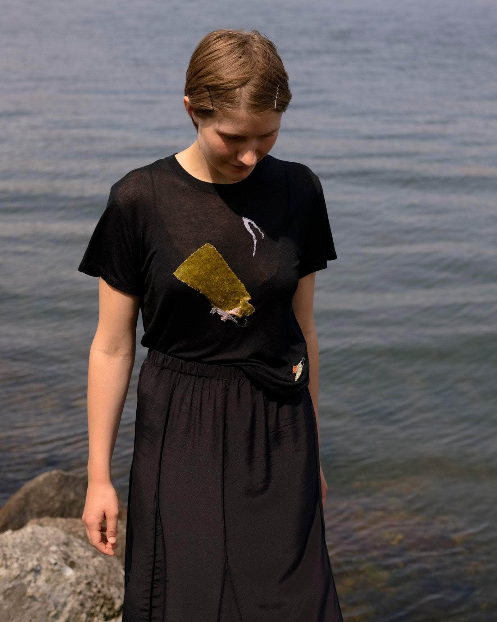 BASERANGE Tee Shirts BLACK / M Repair Tee Shirt No.126