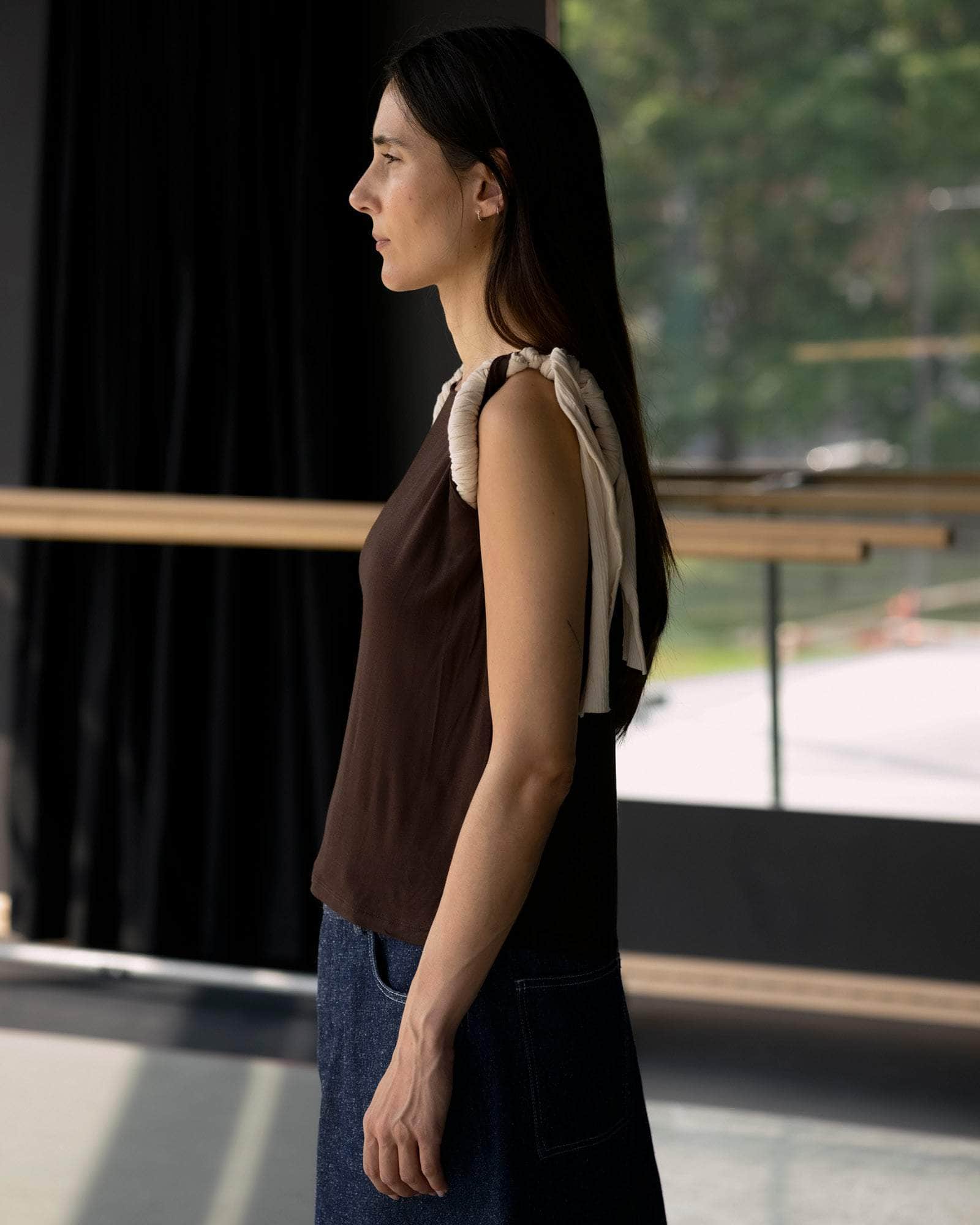 BASERANGE Tee Shirts BROWN / S Repair Tee Shirt No.131