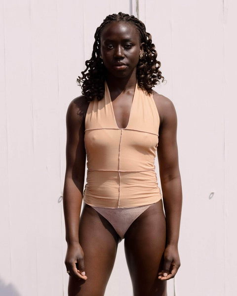 Mediam✨Melange Mohair Halter Top Mohair Halter | BW Braiding Inc.