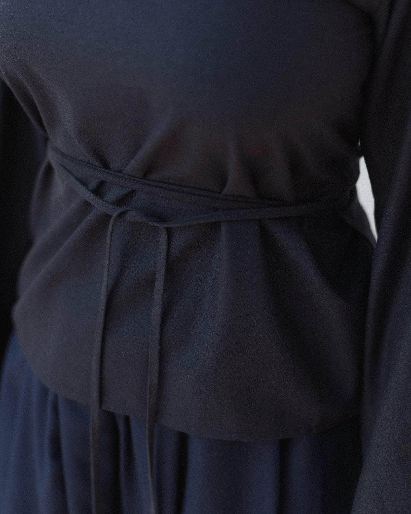 Long Sleeve Apron Top in Black | Wild silk | Baserange