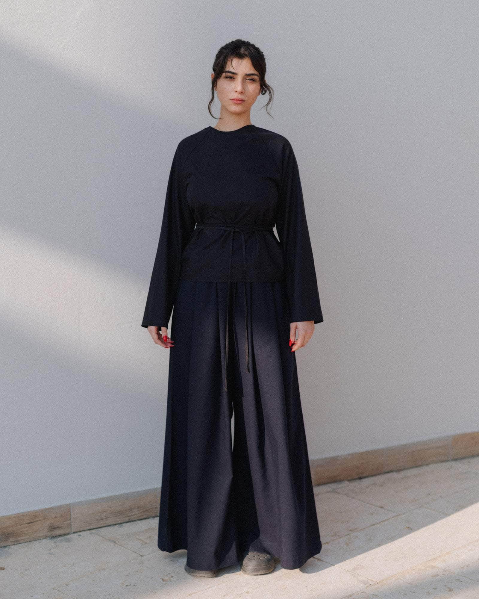 BASERANGE Tee Shirts Long Sleeve Apron Top