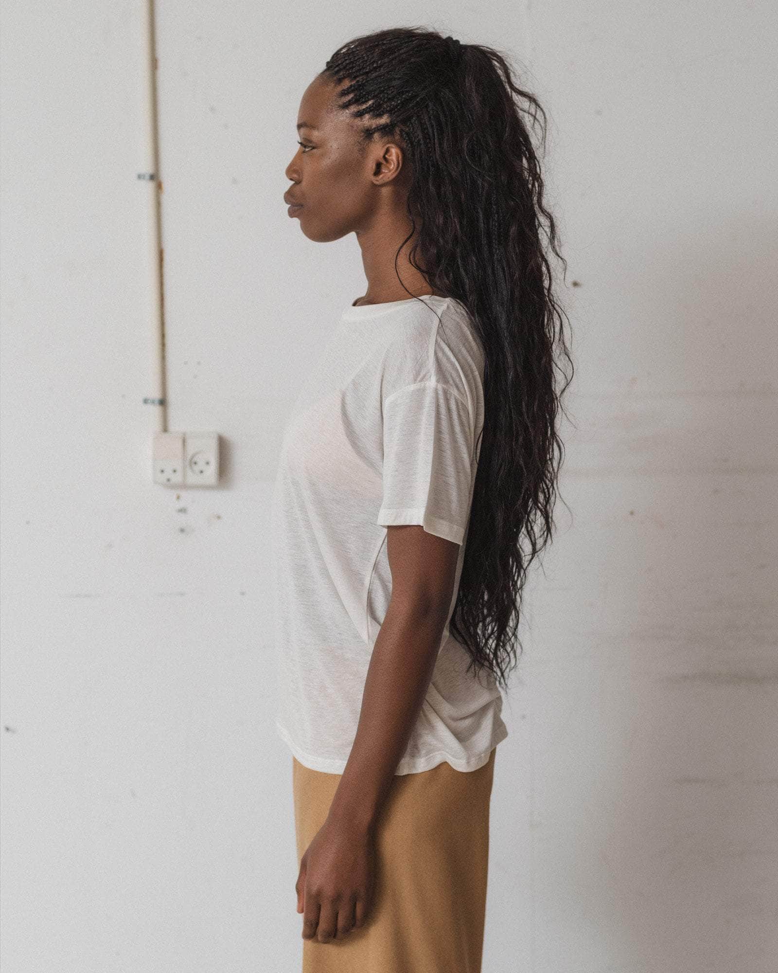 Loose Tee Shirt in Undyed | Bamboo lyocell | Baserange