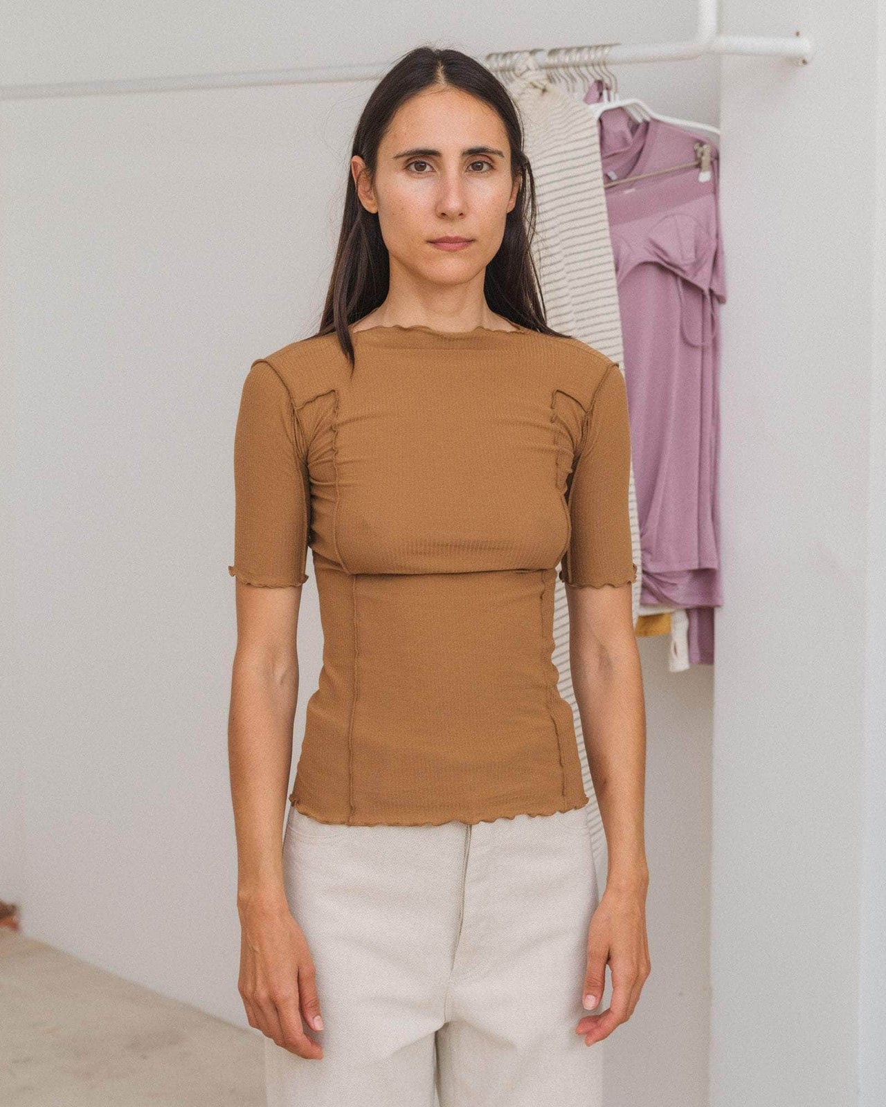 baserange t-shirt omato 3/4 - Coton biologique côtelé