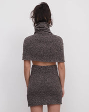 BASERANGE Top Shrug BLACK/CAMEL MELANGE / ONE SIZE Tope Shrug Small