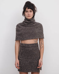 Tope Shrug Small - BLACK/CAMEL MELANGE / One Size