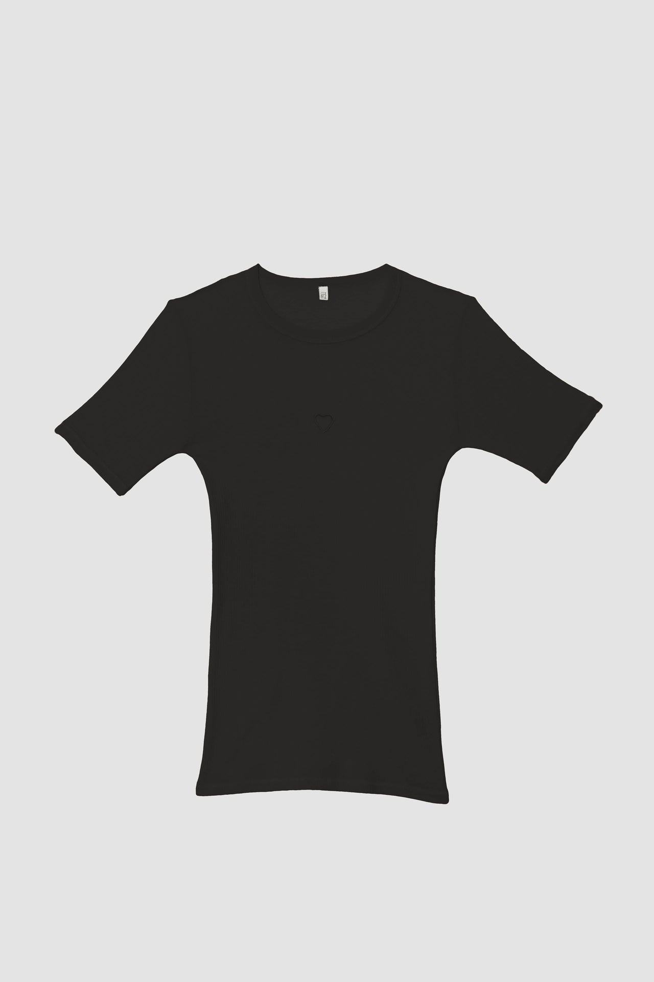 Heart Tee Shirt in Black | organic-cotton | en | Baserange
