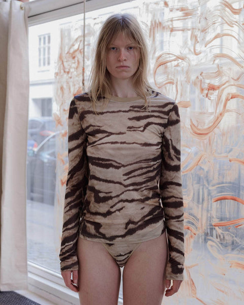 トップス BEEDEN POINT FUR PRINT LONG SLEEVE TEE Long Sleeve Tee in Assortment | Bamboo lyocell | en | Baserange