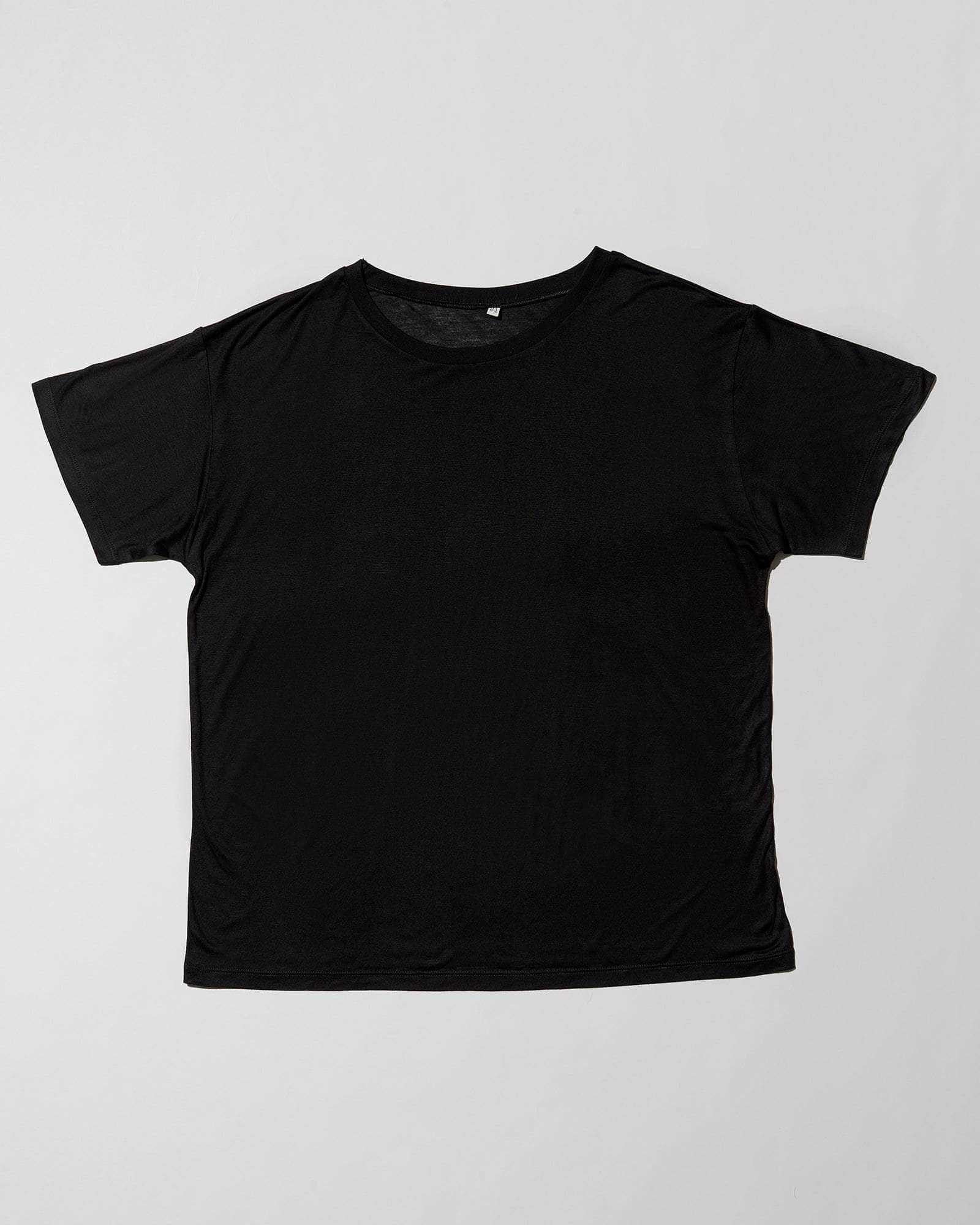 Loose Tee Shirt in Black | Bamboo lyocell | Baserange