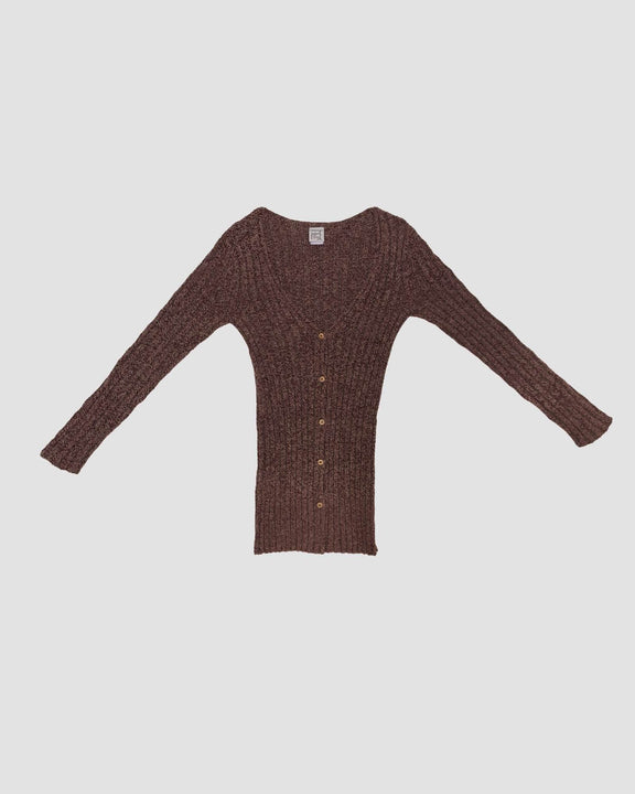 Loulou Cardigan burgundy melange – Baserange