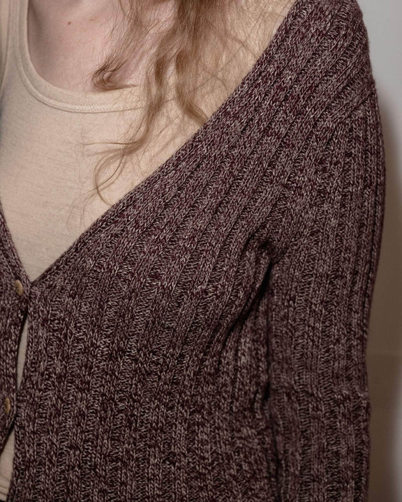 Loulou Cardigan burgundy melange – Baserange