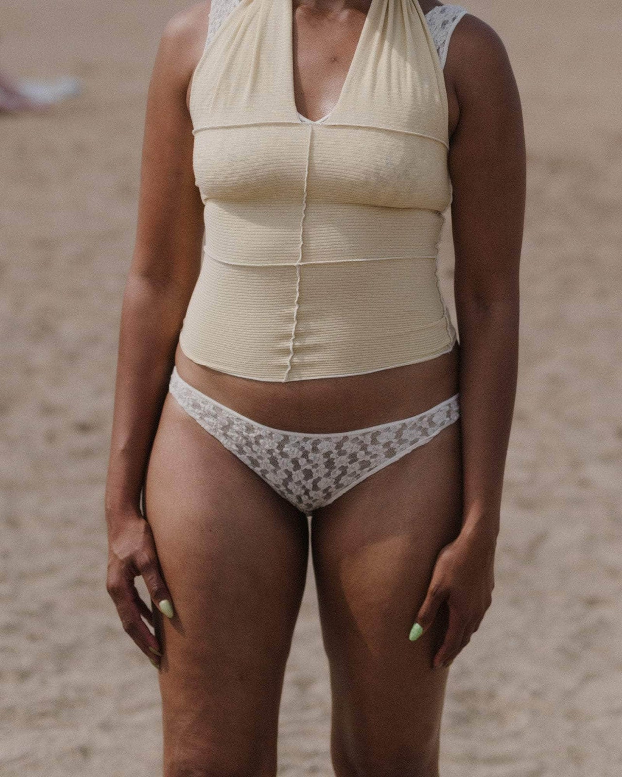 baserange Culotte crescent - Dentelle de coton biologique