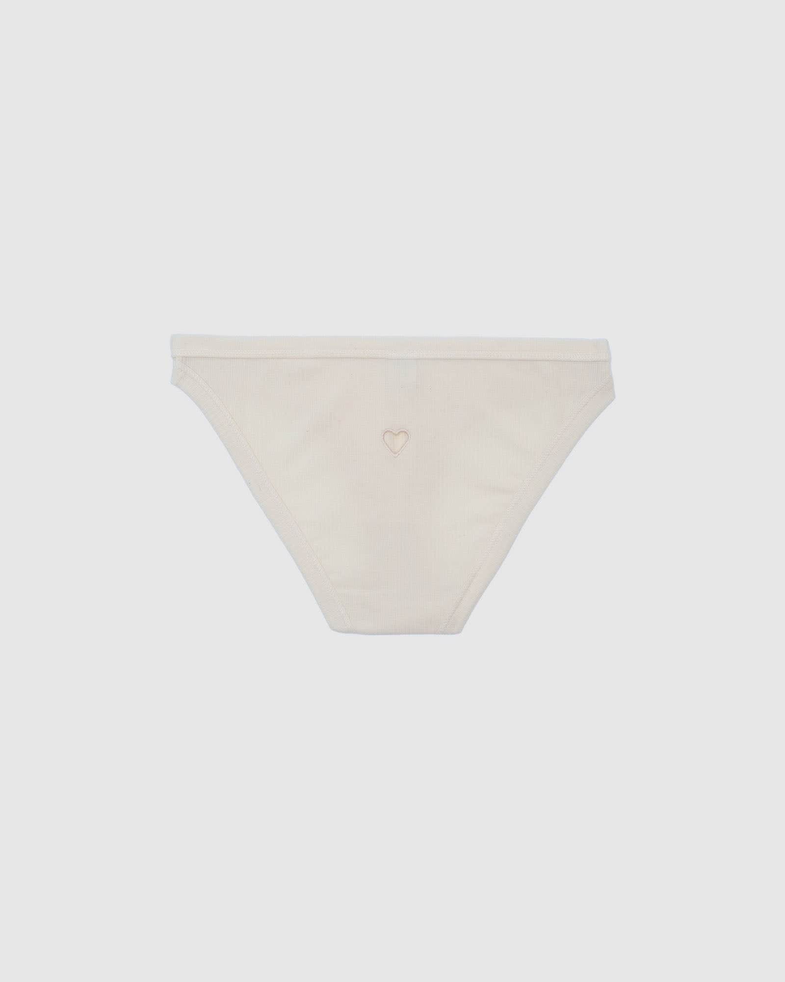 Heart Bellショーツ in Undyed | オーガニックコットンリブ | Baserange