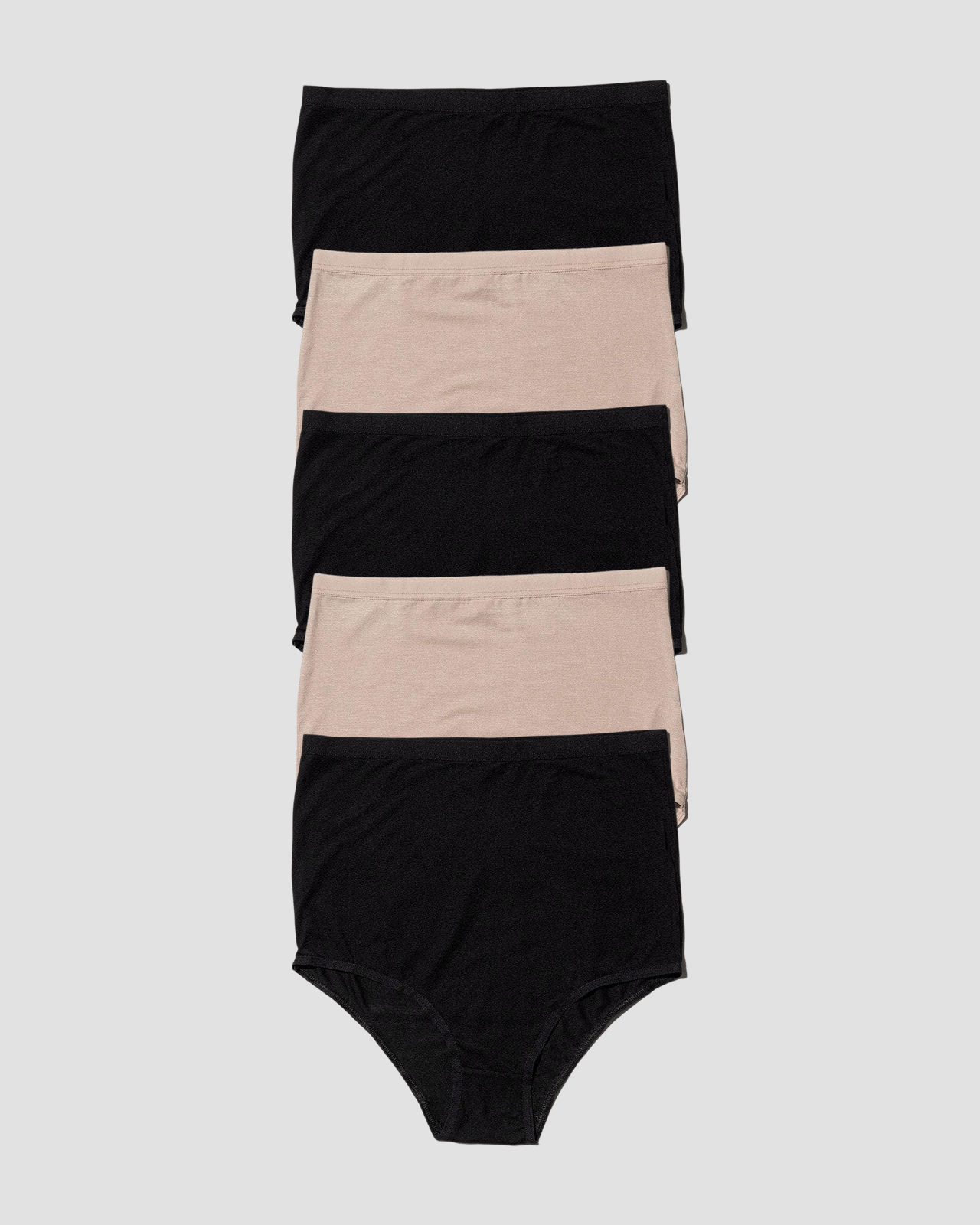 Baserange Underpants Pack - 5 Highwaist Bell Pants (Black / Haptic)