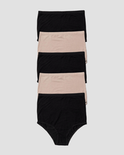 Baserange Underpants Pack - 5 Highwaist Bell Pants (Black / Haptic)
