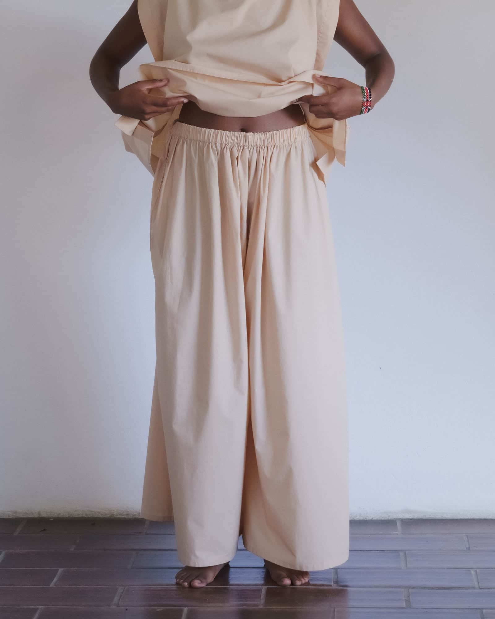 BASERANGE WOVEN CABLE PANTS