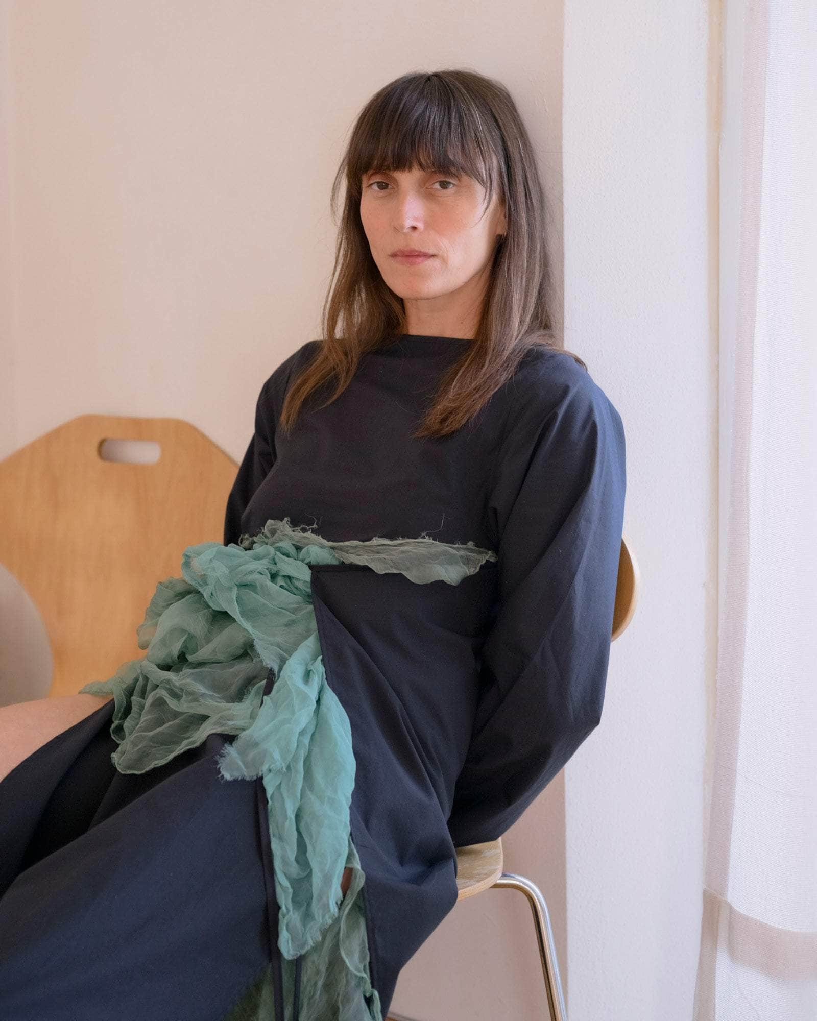 BASERANGE WOVEN DECTI LONG SLEEVE DRESS