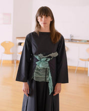 BASERANGE WOVEN DECTI LONG SLEEVE DRESS