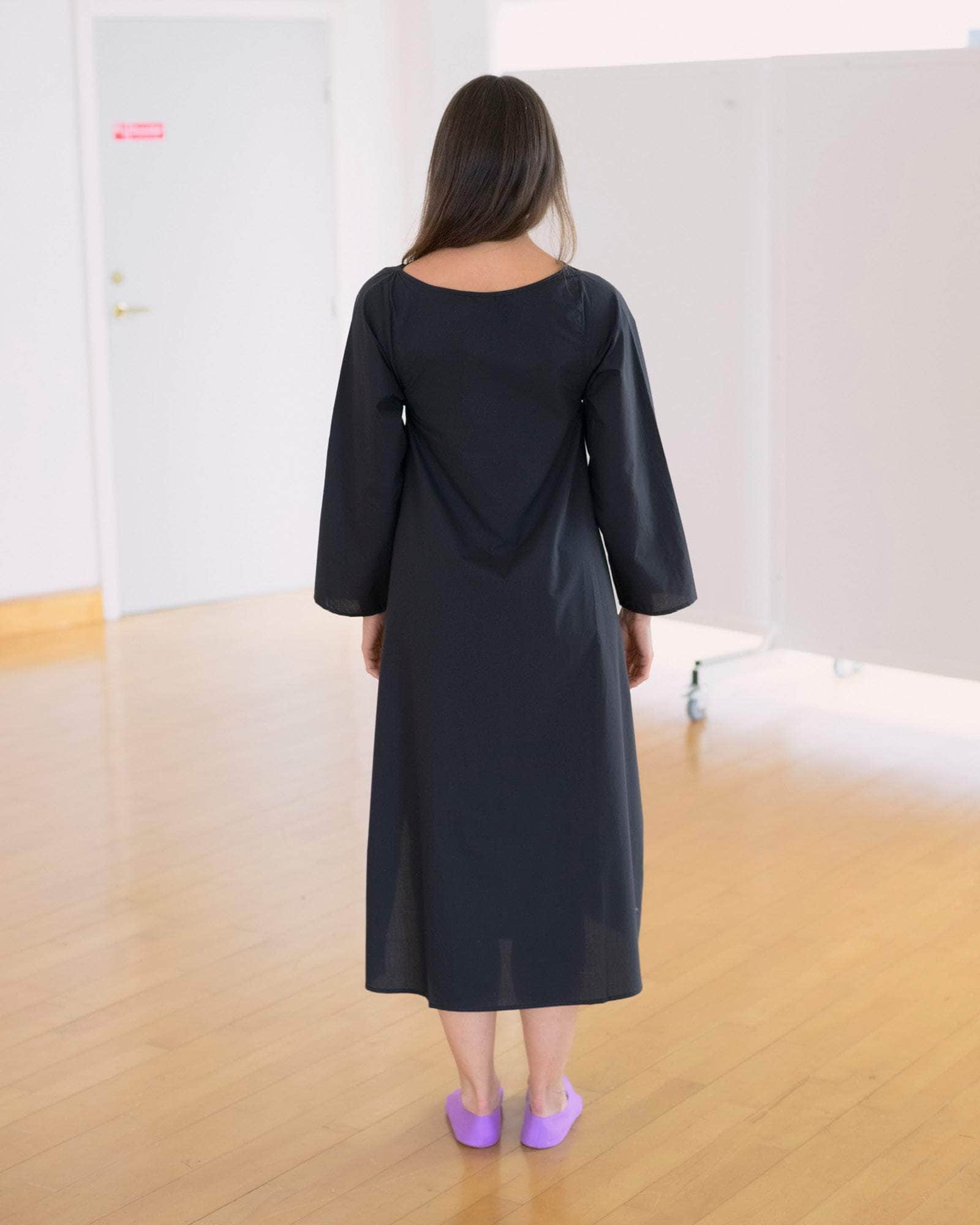 BASERANGE WOVEN DECTI LONG SLEEVE DRESS