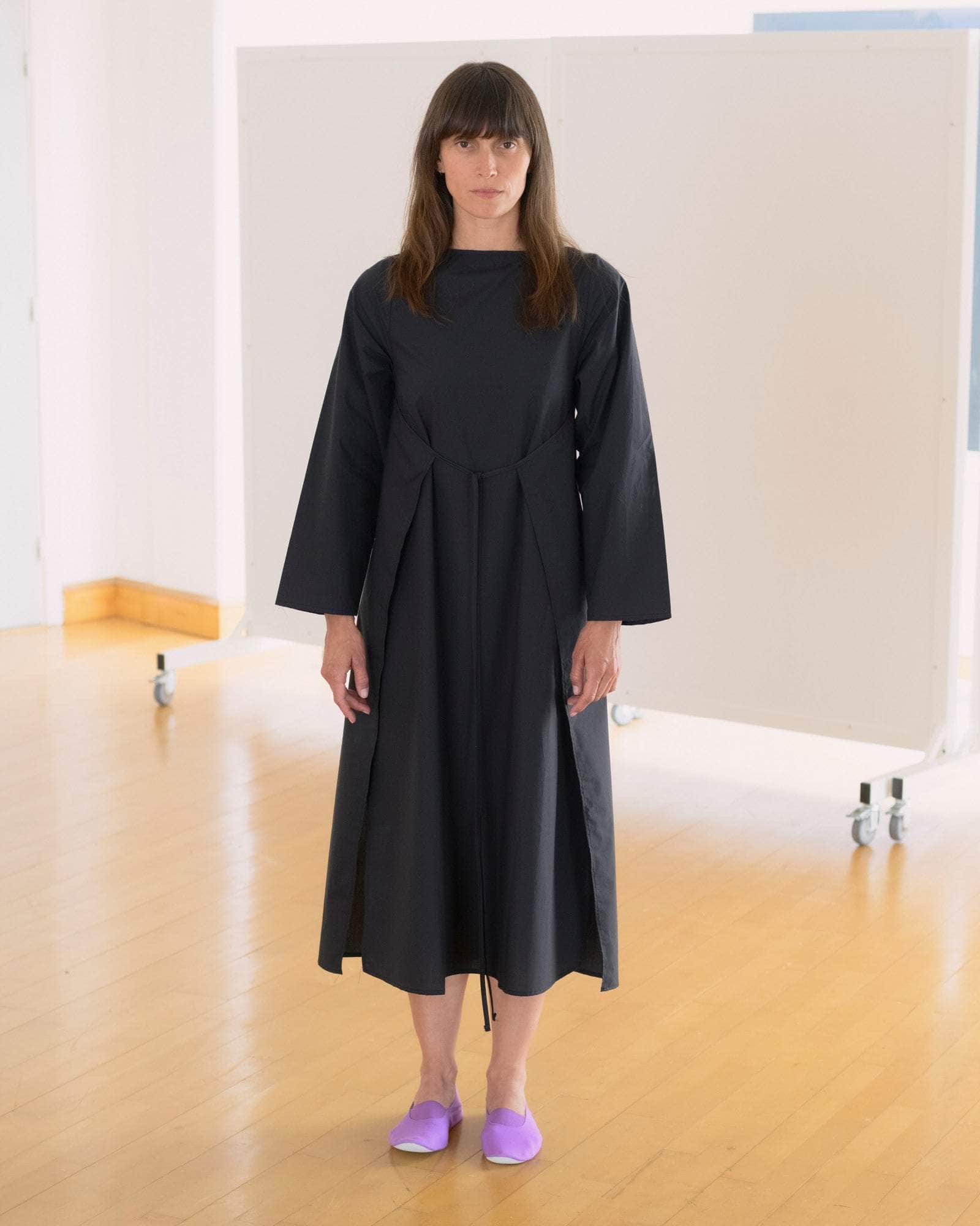 BASERANGE WOVEN DECTI LONG SLEEVE DRESS
