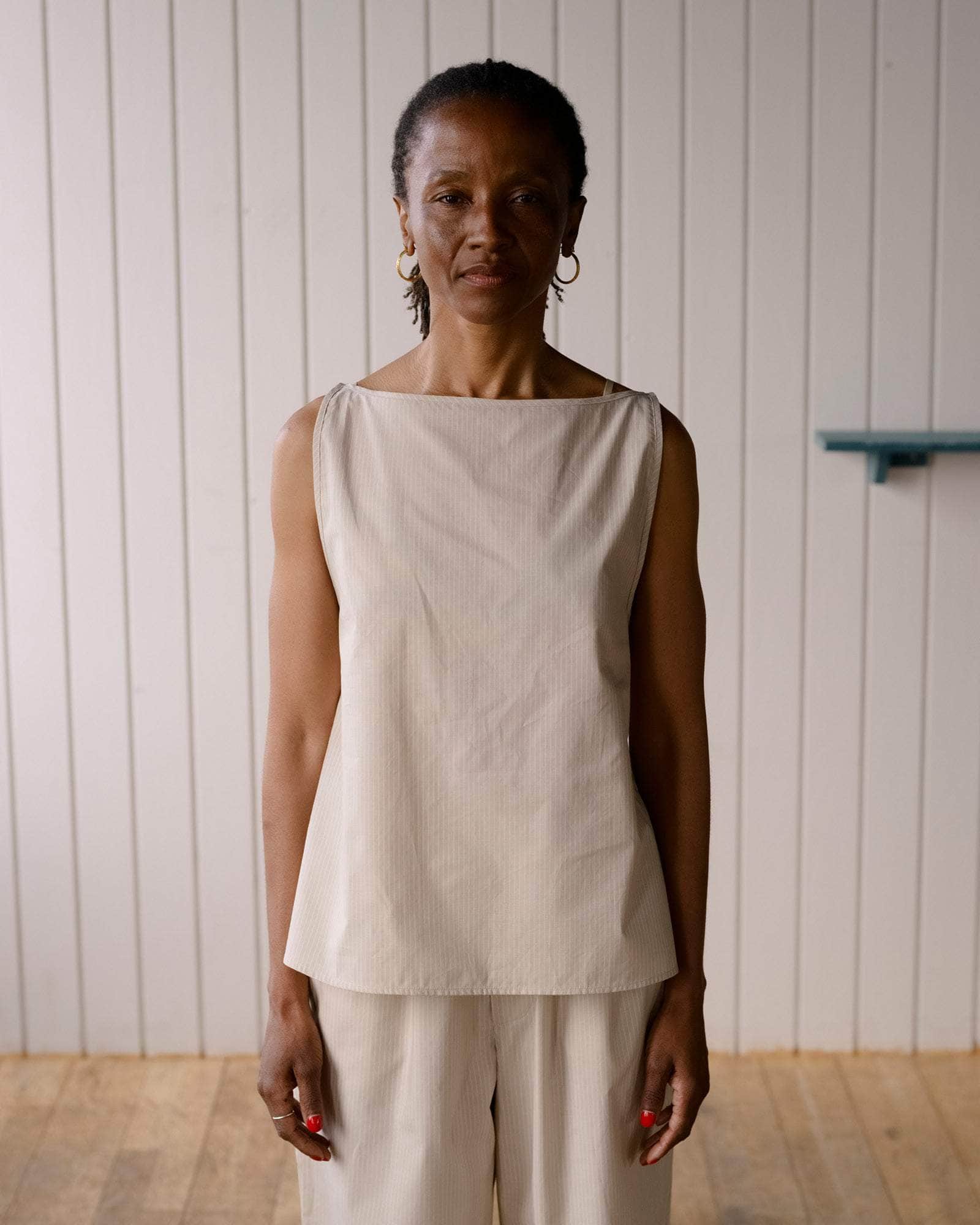 BASERANGE WOVEN DECTI TOP