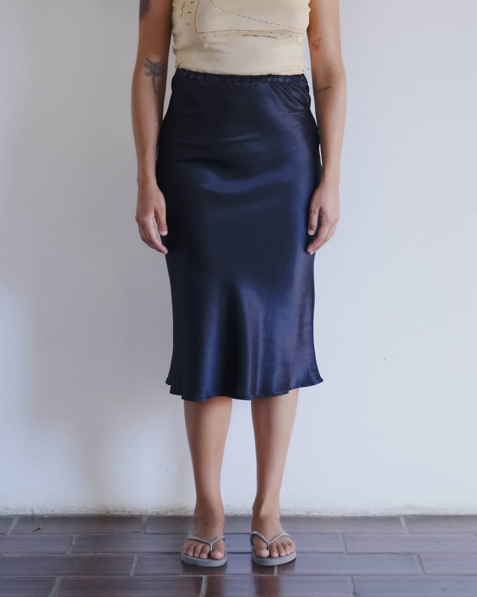 BASERANGE WOVEN DYDINE MIDI SKIRT