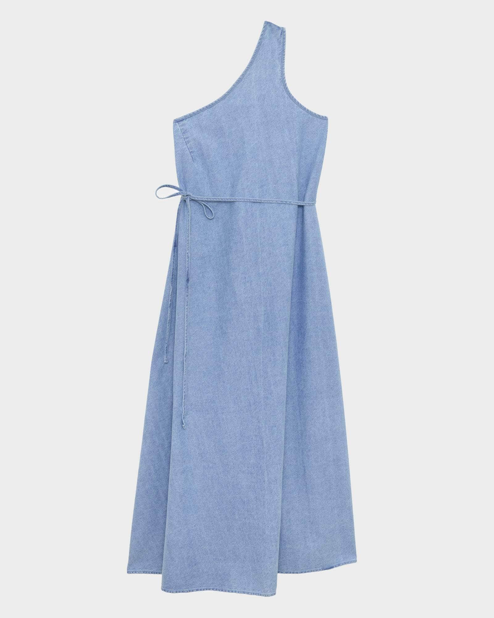 Eye Dress in Light blue wash | Silk cotton denim | Baserange Eye Dress in Light blue wash | Silk cotton denim | Baserange