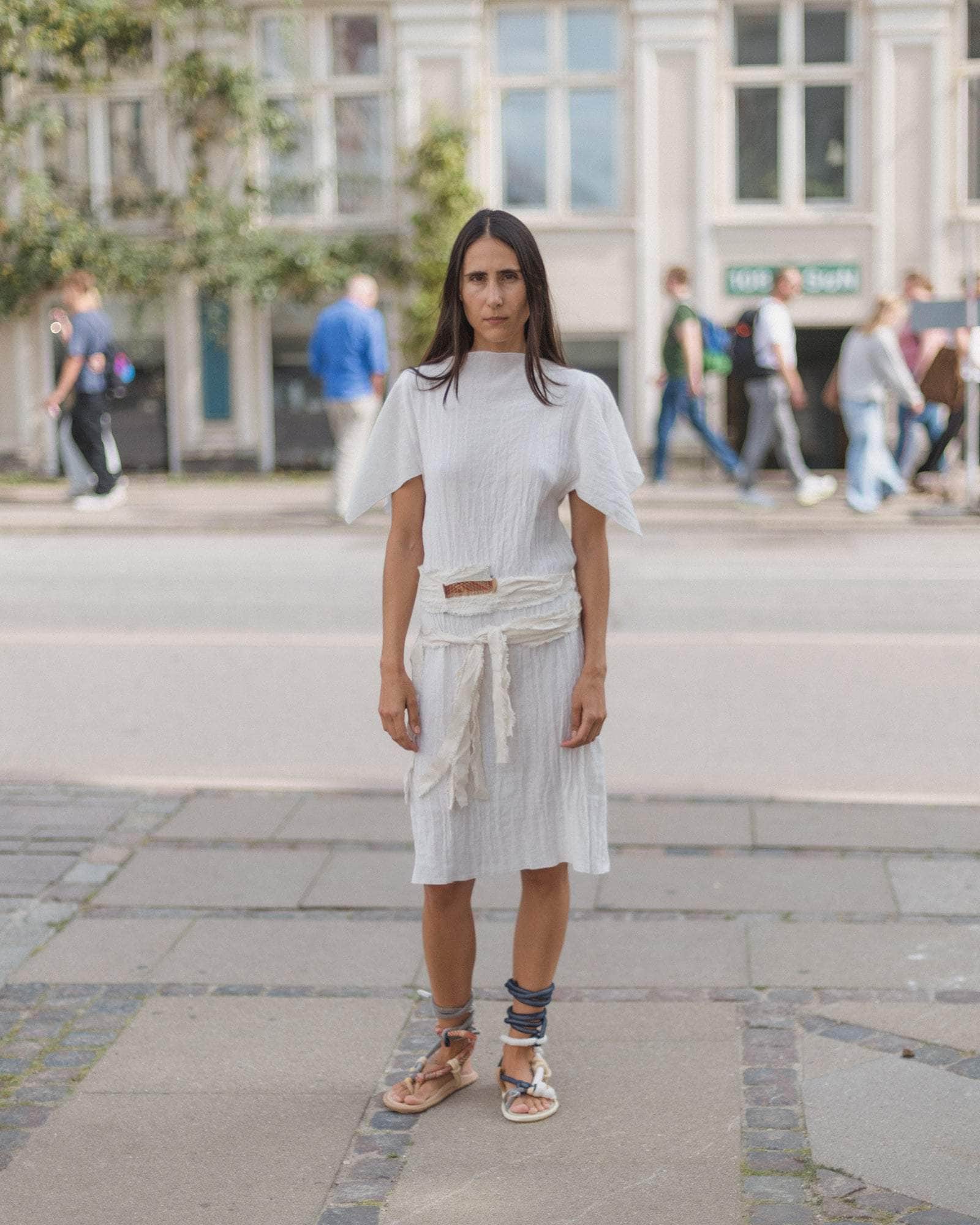 baserange linen dress Folio Dress in Undyed | Crinkle linen