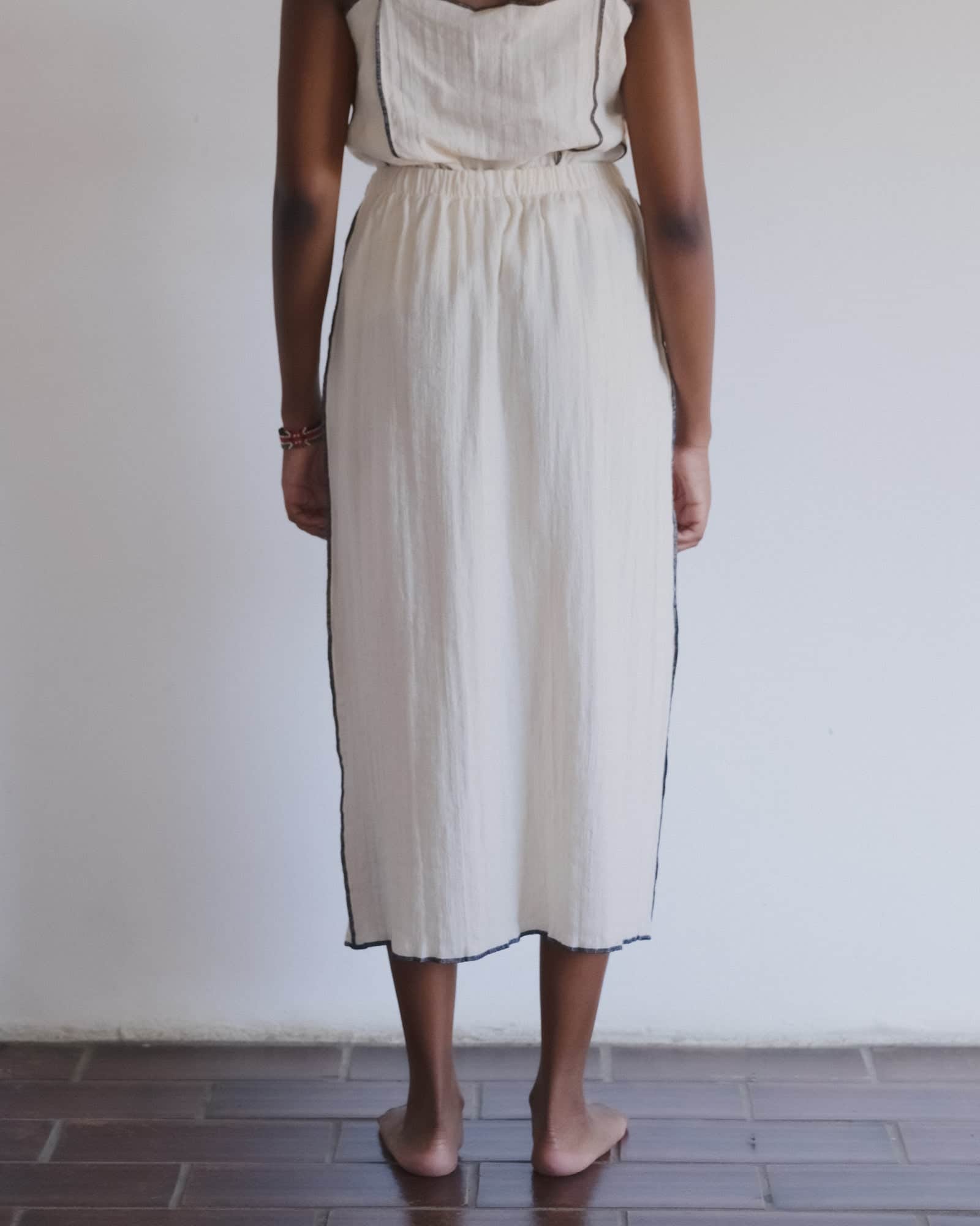 ベースレンジ MAX SKIRT BAYON GREY (YELLOW) S Baserange Max Maxi Skirt In Bayon Grey/yellow | ModeSens