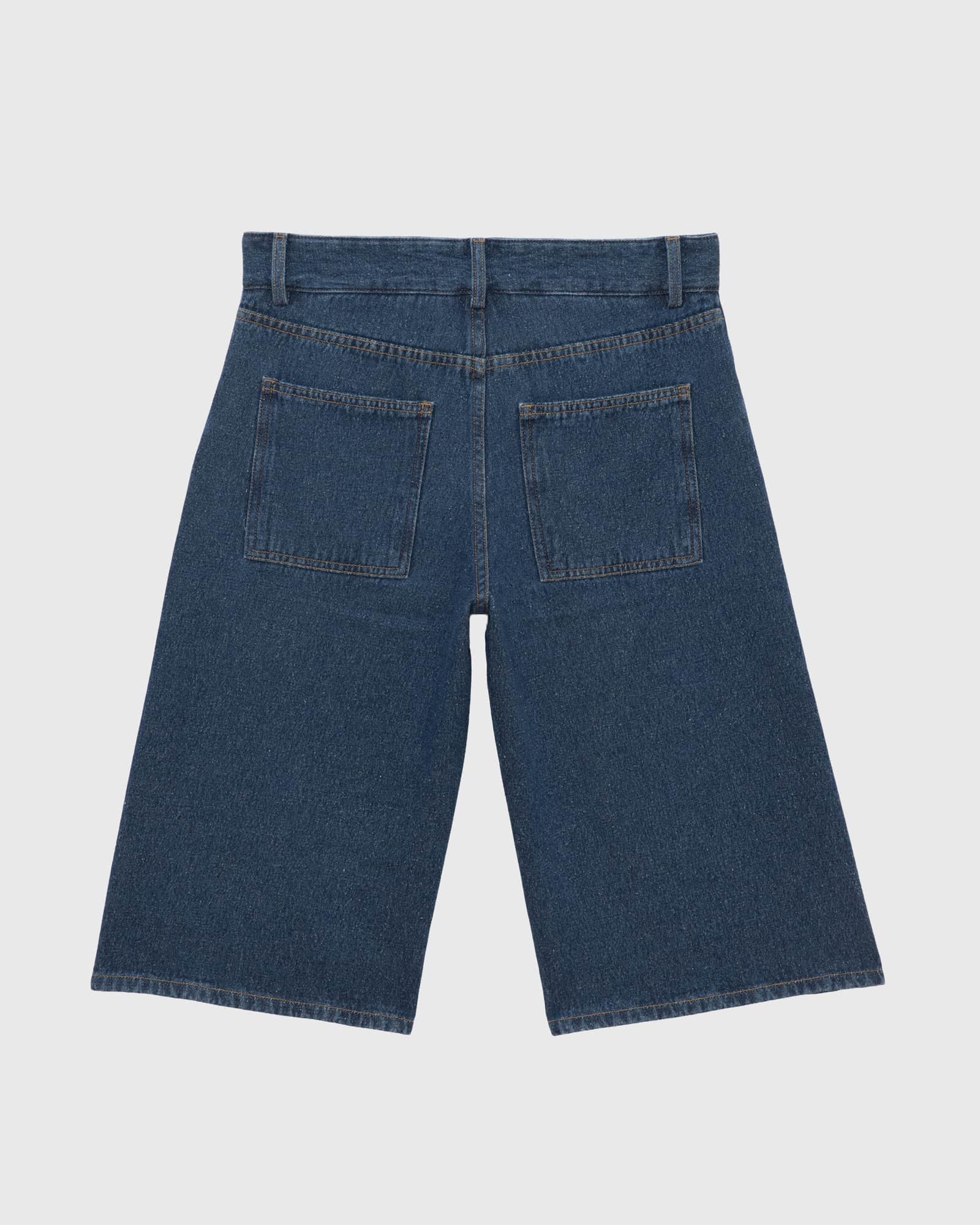Grass Shorts in Indigo blue wash | Silk cotton denim | Baserange