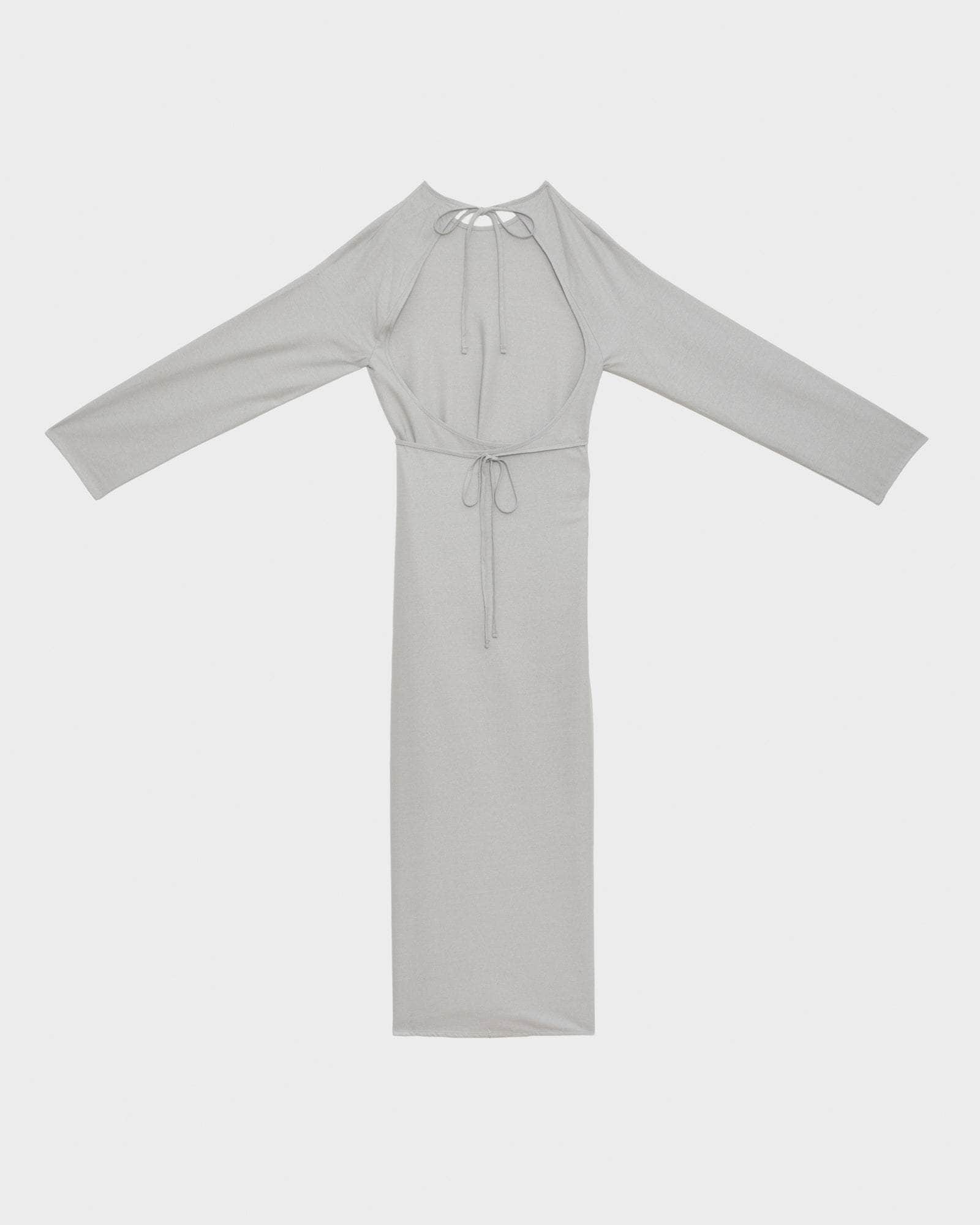 Long Sleeve Apron Dress in Prun grey | Wild silk | Baserange Long Sleeve Apron Dress in Prun grey | Wild silk | Baserange