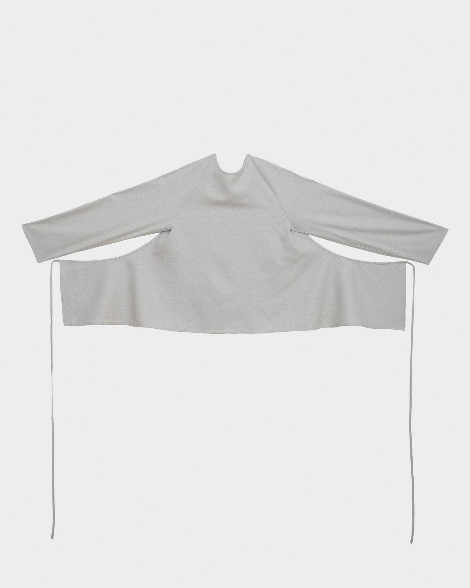 BASERANGE WOVEN LONG SLEEVE APRON TOP