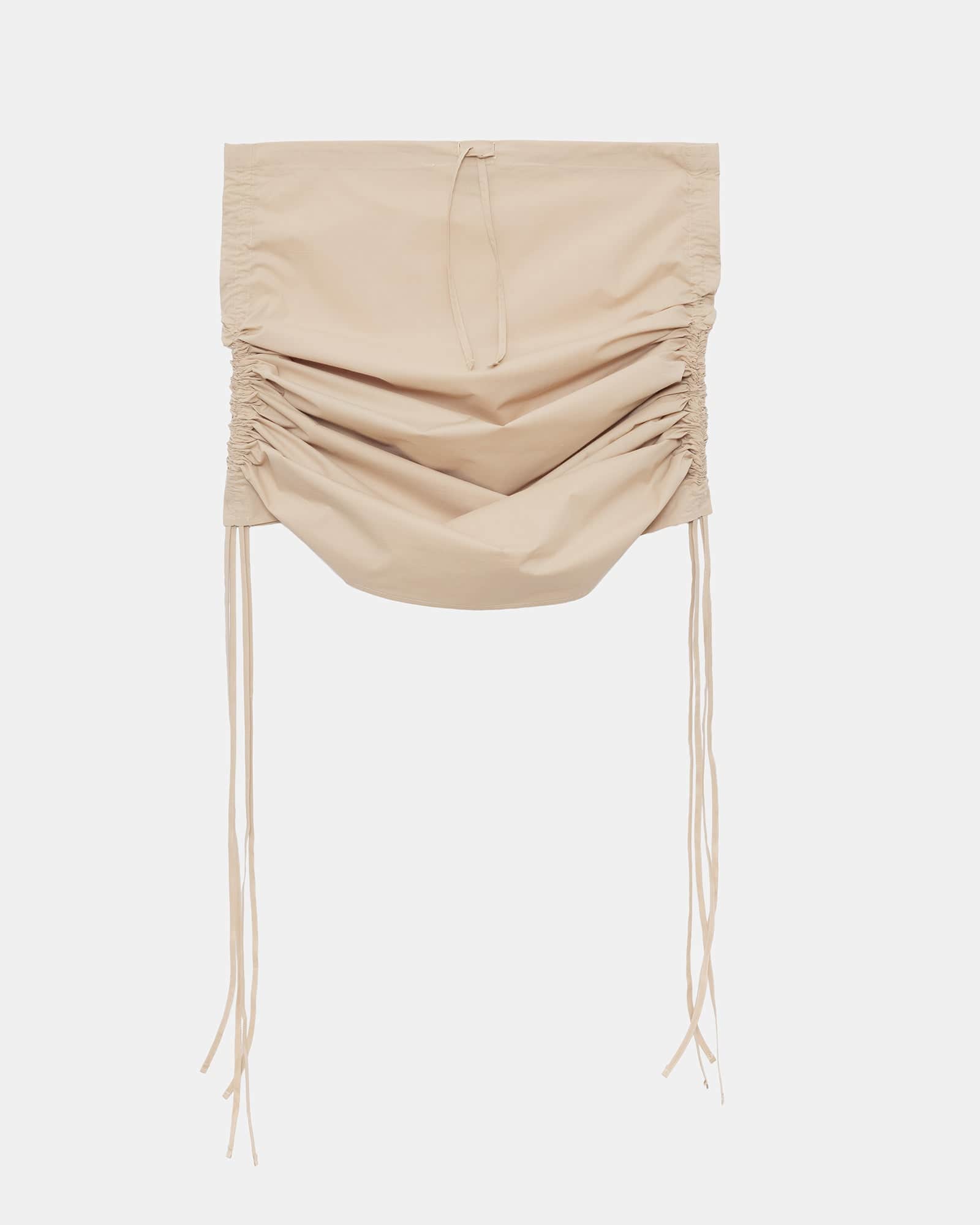 Pictorial Skirt in Andradita sand | Organic cotton poplin | Baserange