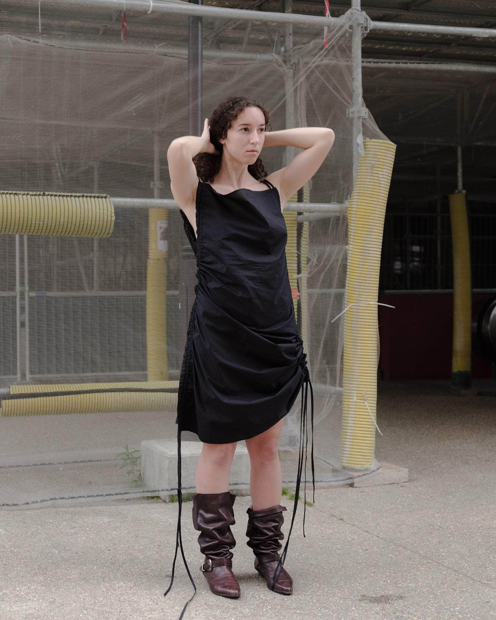 BASERANGE WOVEN PICTORIAL STRAP DRESS