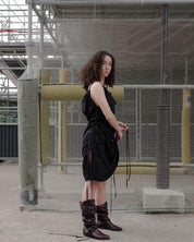 BASERANGE WOVEN PICTORIAL STRAP DRESS