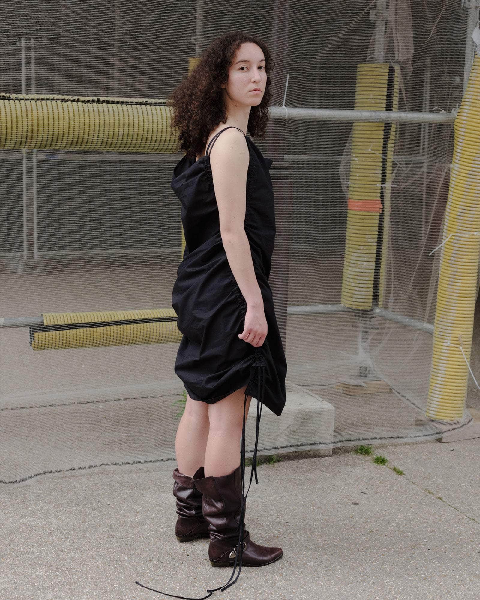 BASERANGE WOVEN PICTORIAL STRAP DRESS