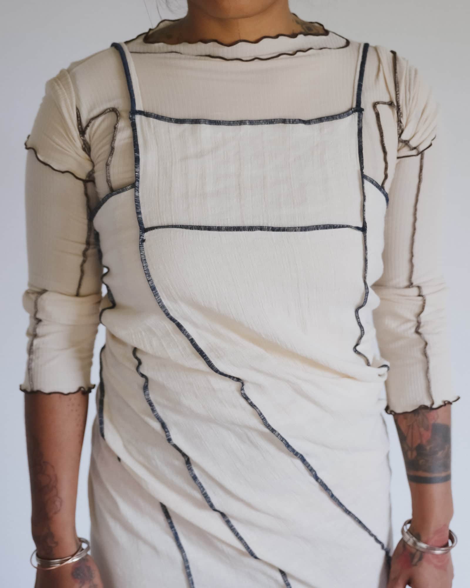 BASERANGE WOVEN SHOK SQUARE DRESS