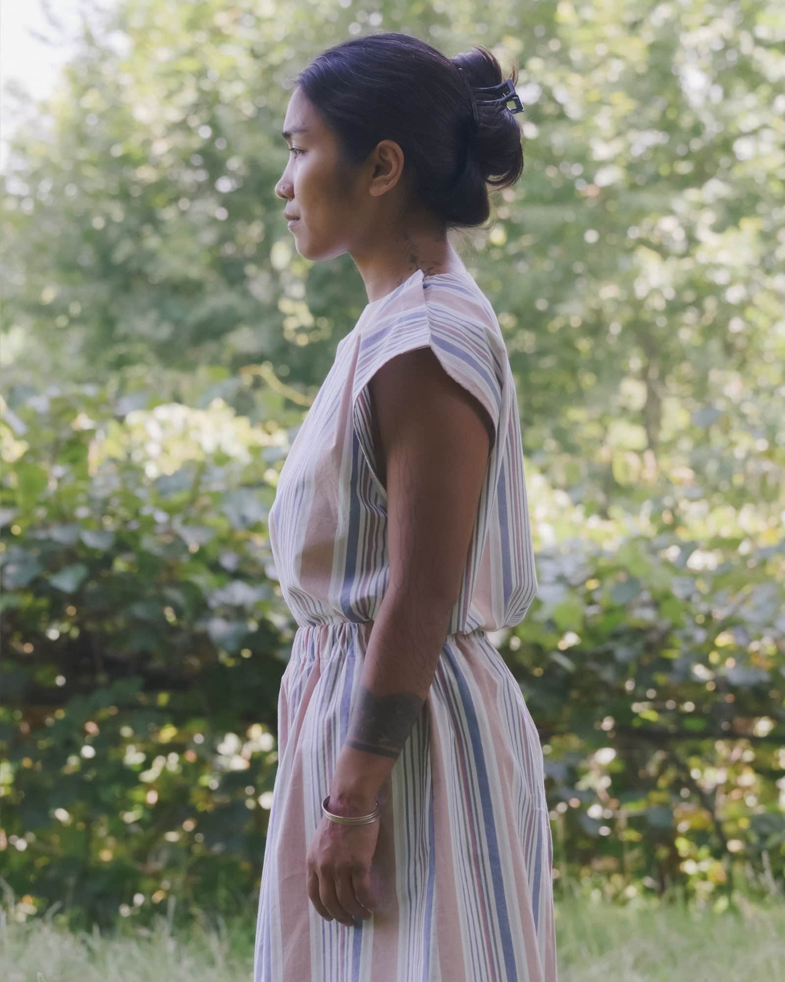 BASERANGE WOVEN STAVE SLEEVELESS TOP