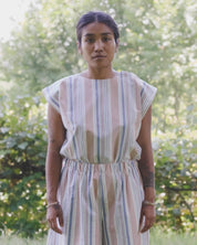 BASERANGE WOVEN STAVE SLEEVELESS TOP