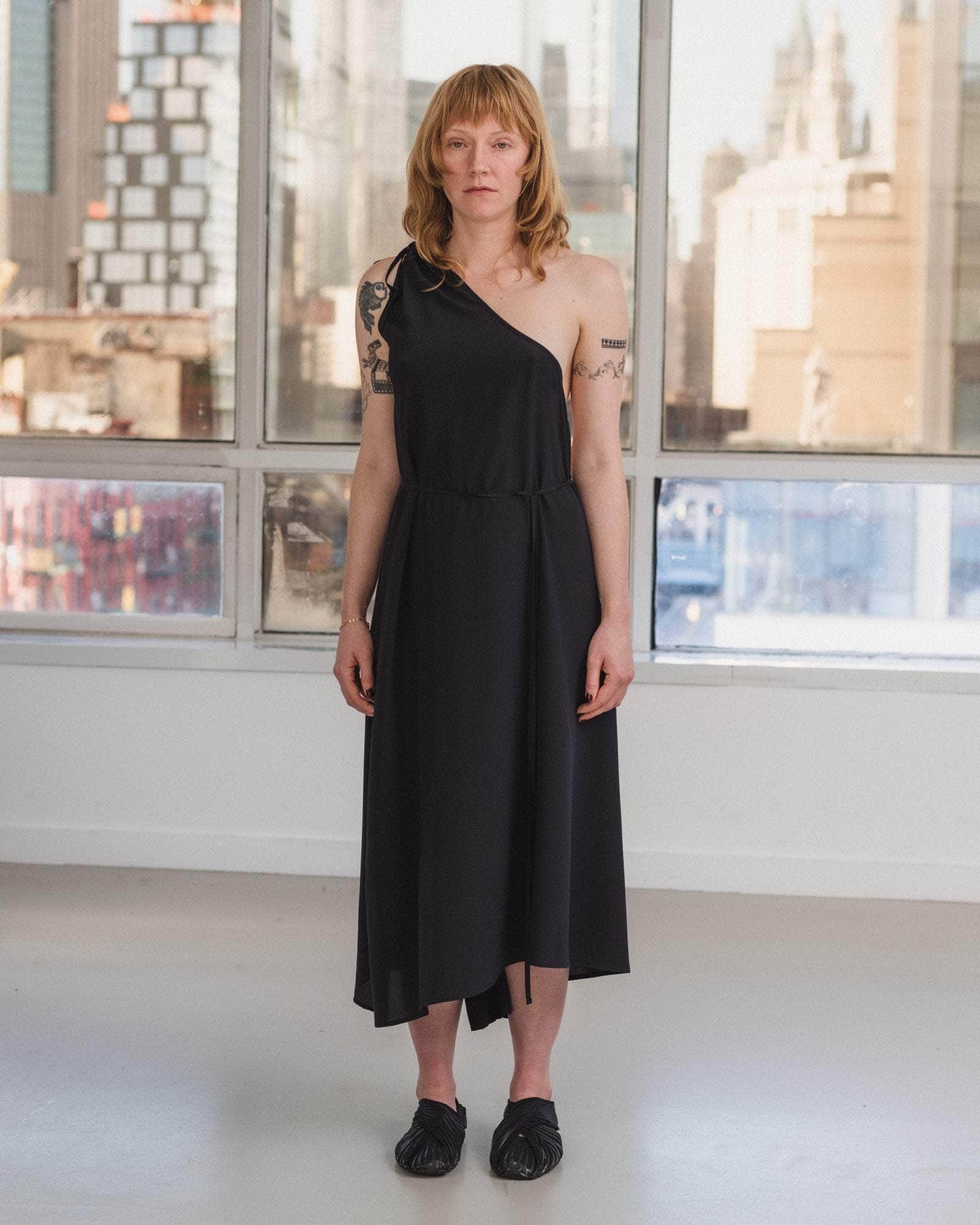 baserange silk dress Rene Dress in Calder blue | Silk crepe